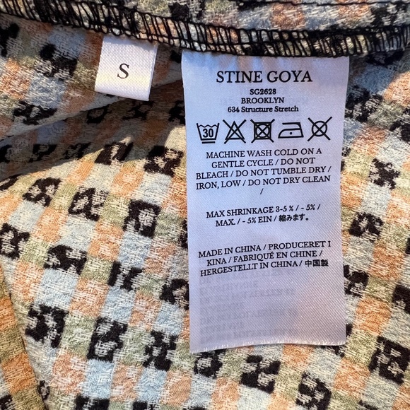 Stine Goya Nini Printed Cloque-Jacquard Midi Dress, Size S, V-Neck Check Pattern - Picture 11 of 11